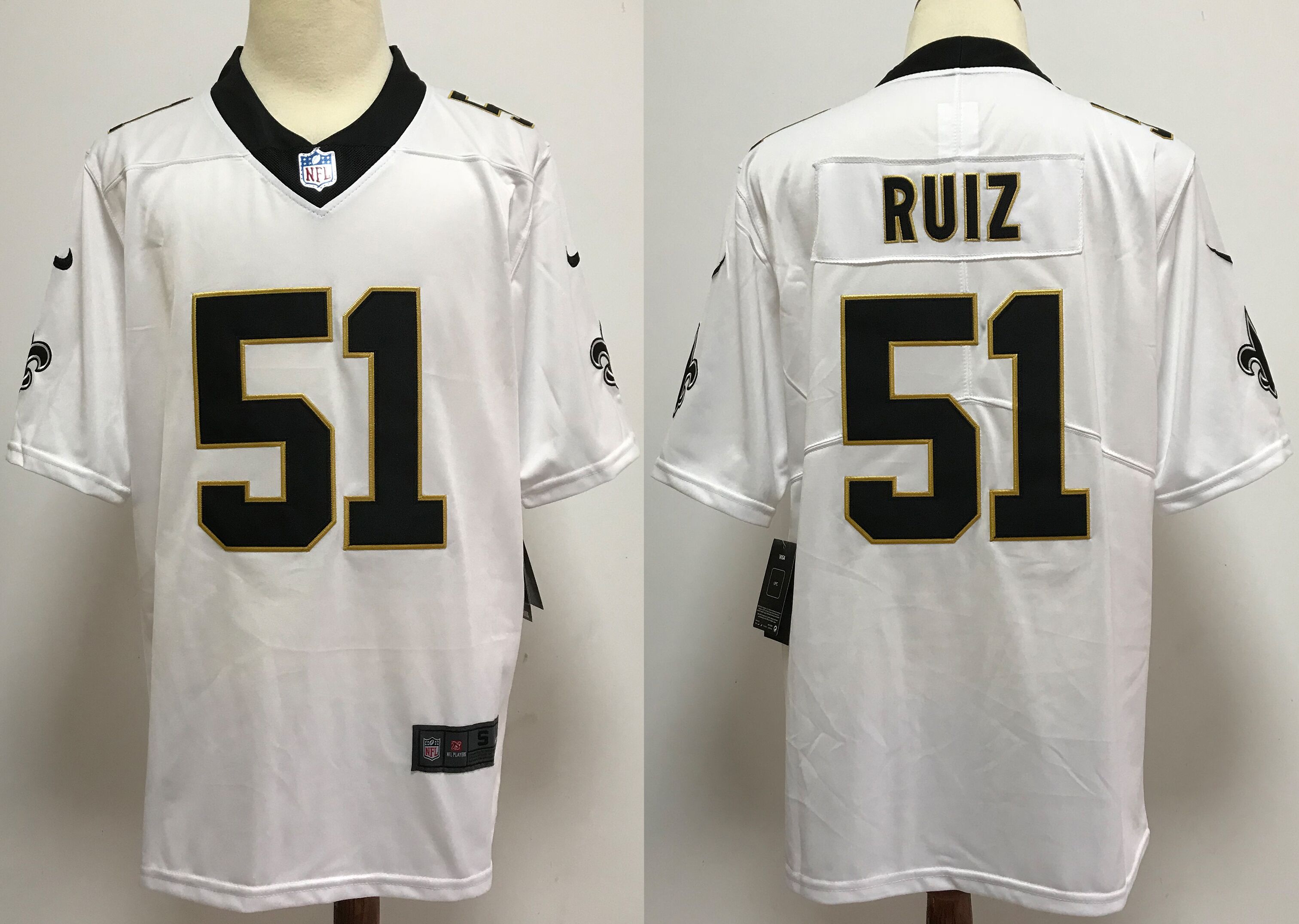 Men NFL New Orleans Saints #51 Ruiz white Nike jerseys->nba t-shirts->Sports Accessory